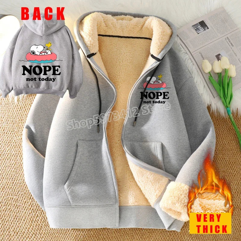 Zip Up Warm Cozy Snoopy Hoodie