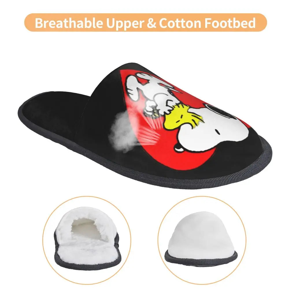 Custom Snoopys Collage Slippers for Bathroom Snoopy Slippers