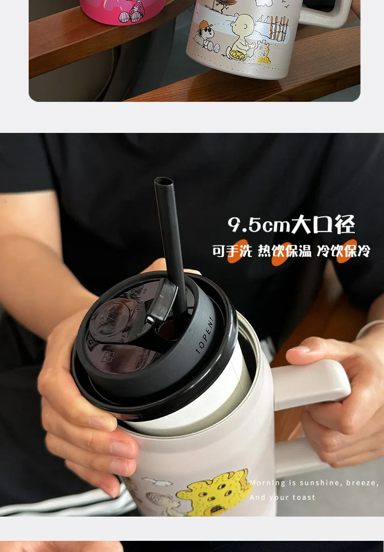 Insulated Stainless Steel Water Cup Straw 2025 Snoopy Cup