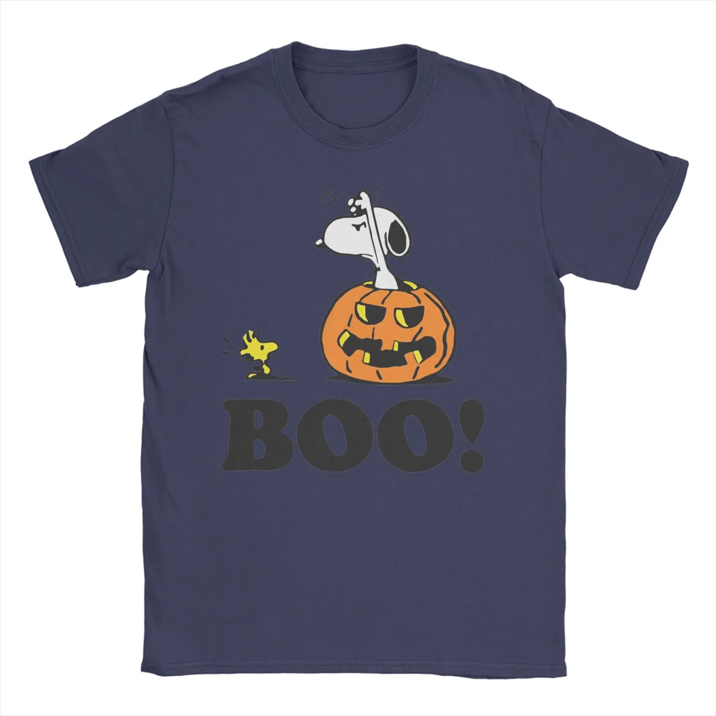 Halloween Pumpkin "Boo!" Graphic Cotton Tee Unisex Snoopy Shirt