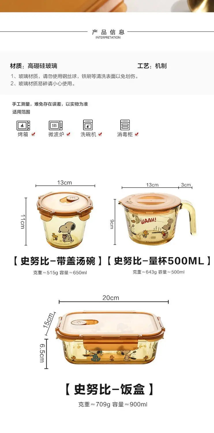 Snoopy Multi Layer Lunch Box Thermal Snoopy Luch Box