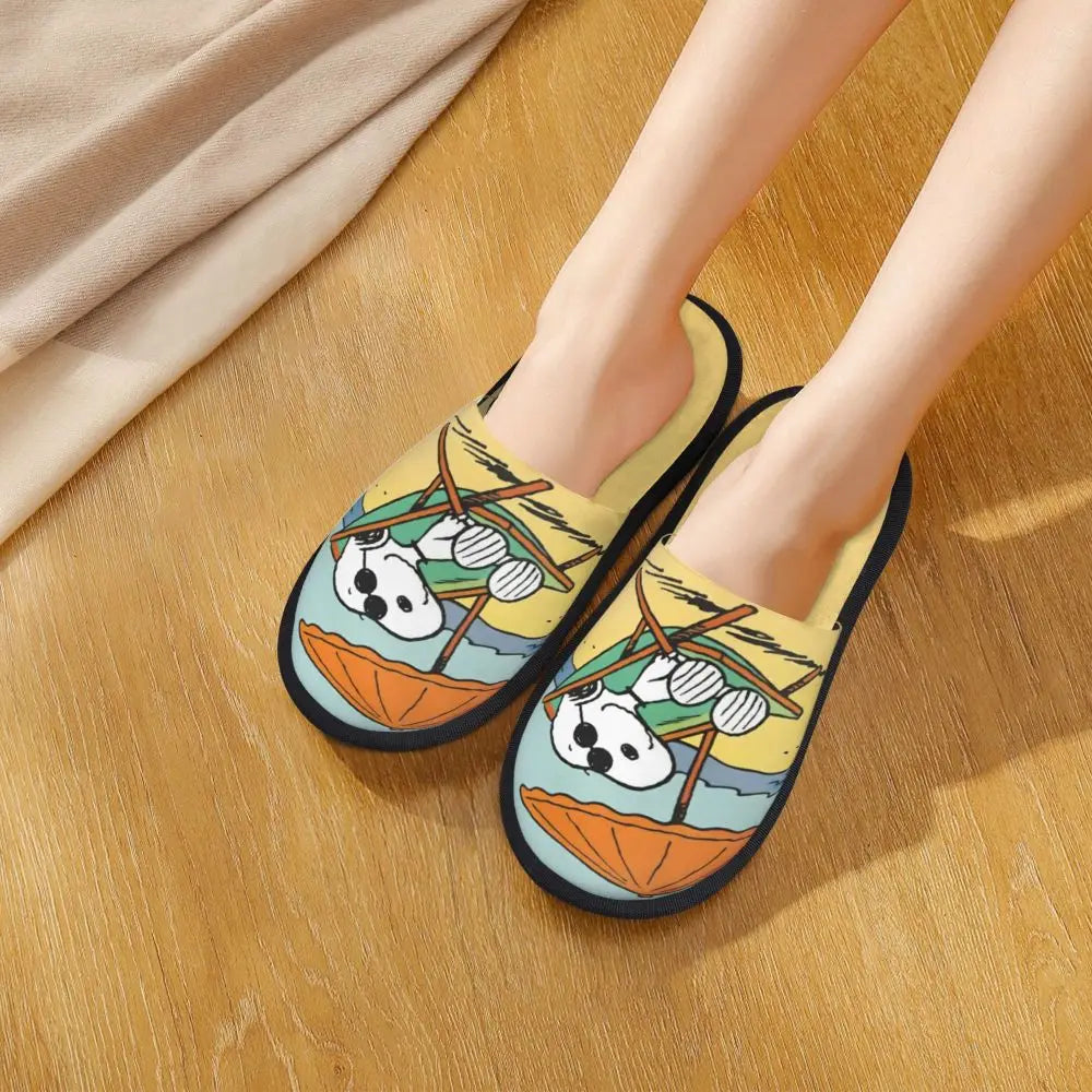 Custom Snoopys Collage Slippers for Bathroom Snoopy Slippers