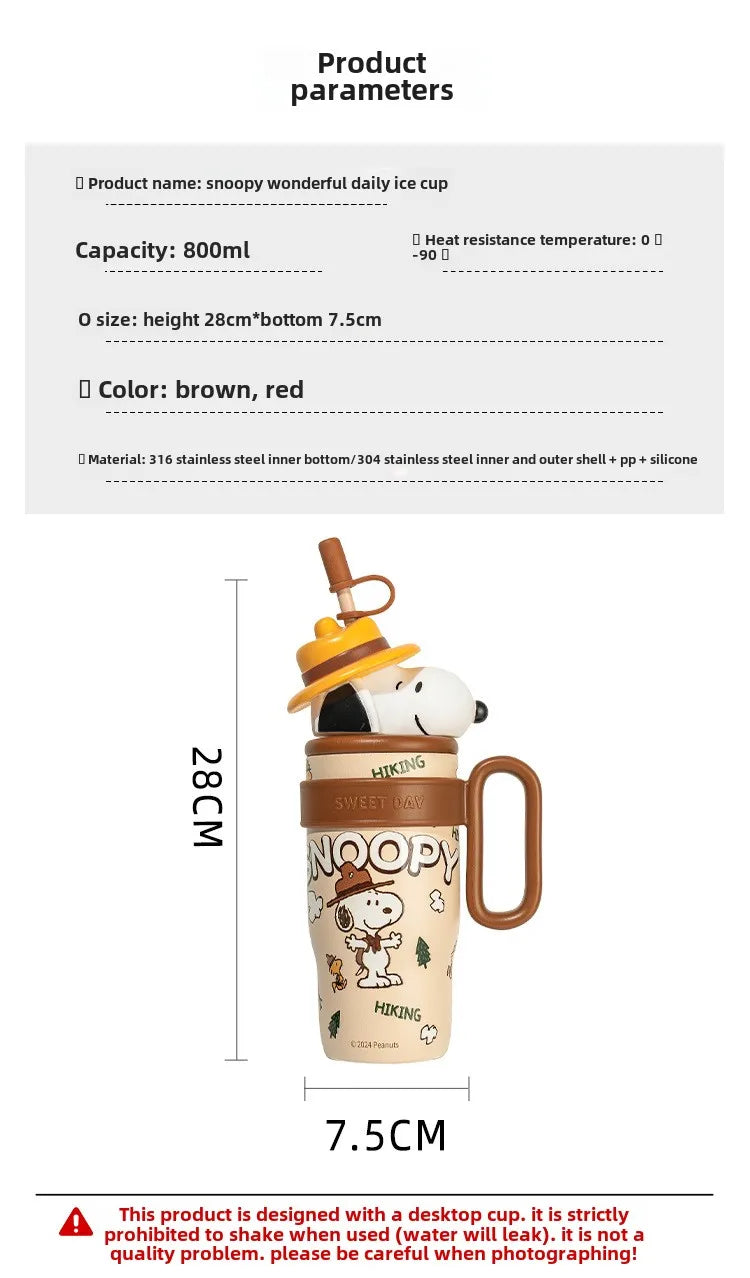 800ML Stainless Vacuum Insulated Bottle Snoopy Mug
