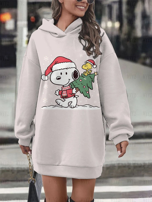 Womens Christmas Print Snoopy Hoodie