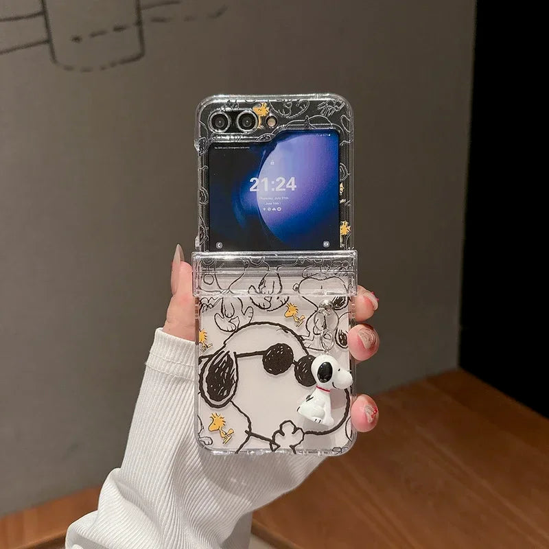Snoopy Transparent Case Z Flip Snoopy Phone Case