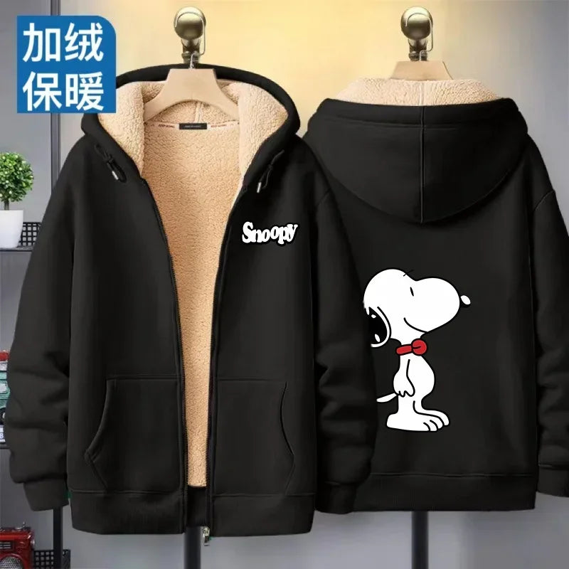 Women Zip Cartoon Sweatshirt Snoopy Hoodie