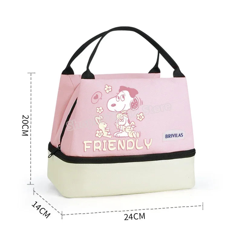 Snoopy Backpack Large Capacity Lunch Bags Insulated Cooler