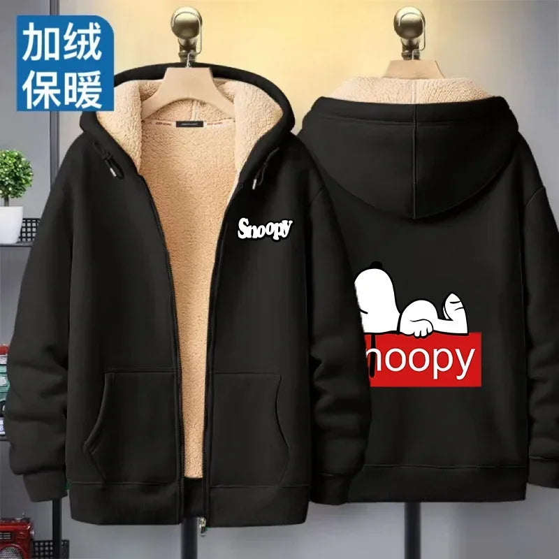Women Zip Cartoon Sweatshirt Snoopy Hoodie