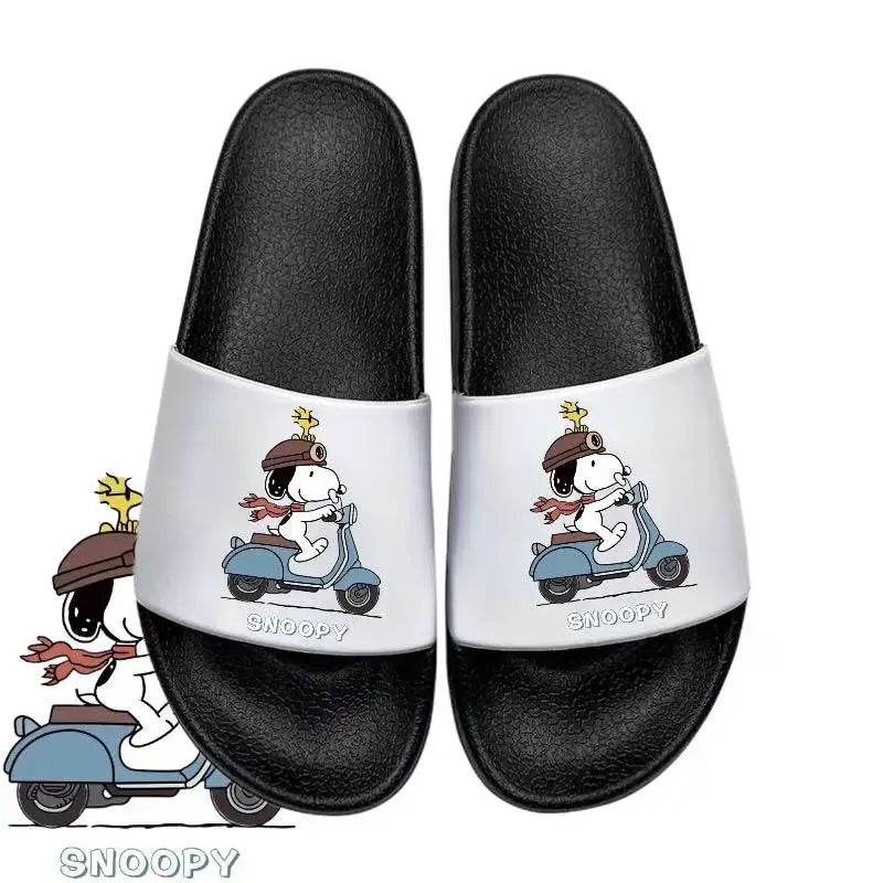 Miniso Couple Slippers Anti Slip White Snoopy Slippers