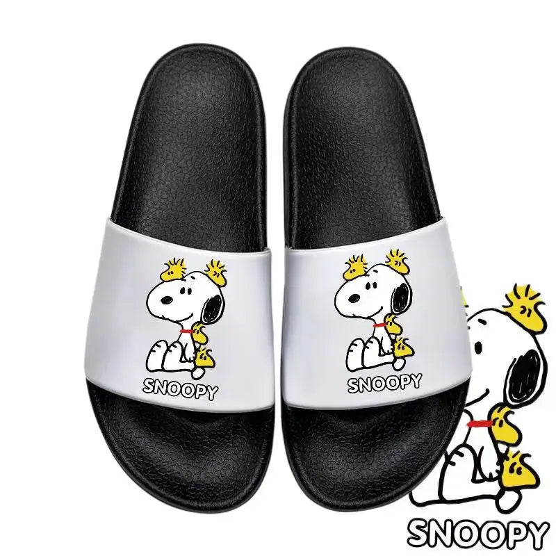 Miniso Couple Slippers Anti Slip White Snoopy Slippers