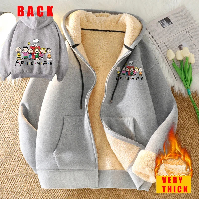 Zip Up Warm Cozy Snoopy Hoodie