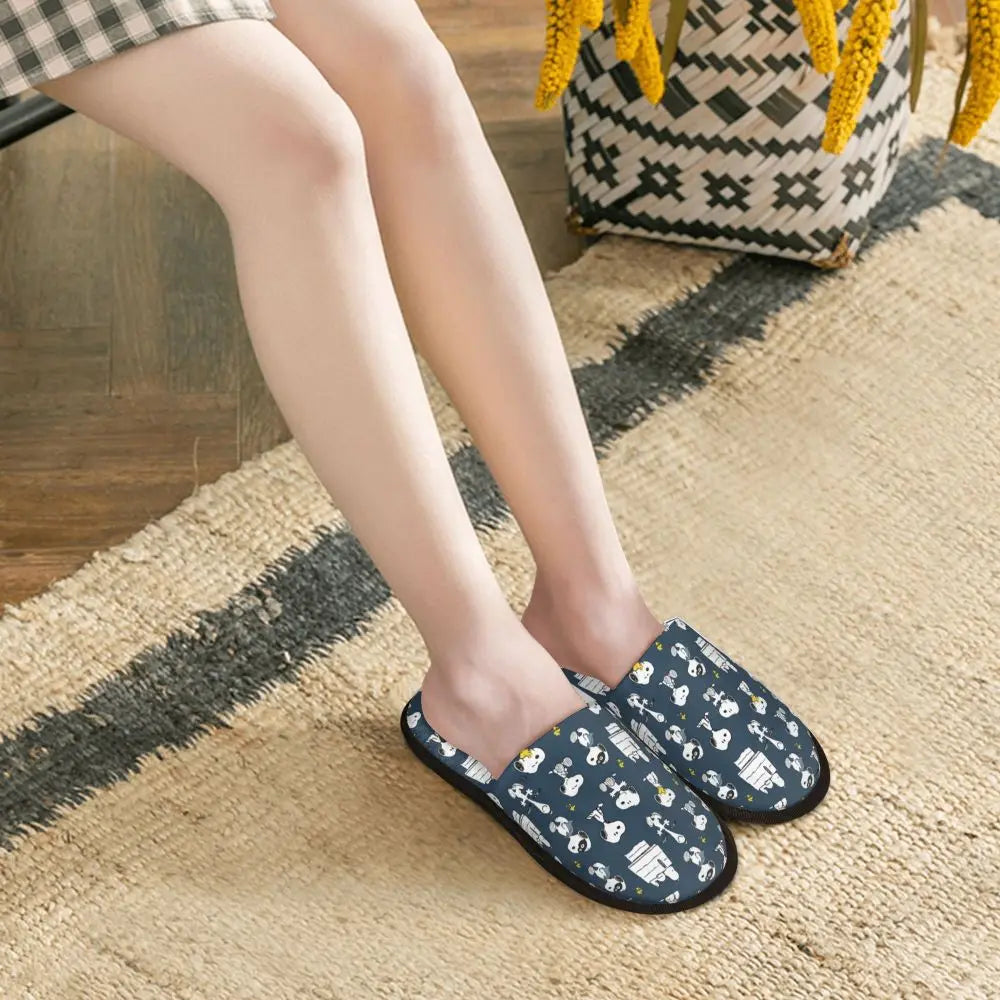 Custom Print Slippers Cartoon Memory Foam Cozy Snoopy Shoes