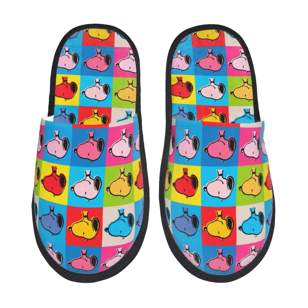 Custom Snoopys Collage Slippers for Bathroom Snoopy Slippers