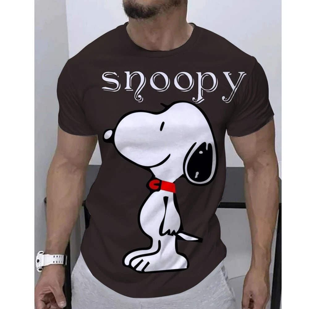 Joe Cool Print Breathable Round Neck Snoopy Shirt