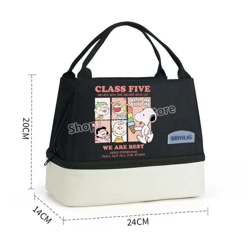 Snoopy Backpack Large Capacity Lunch Bags Insulated Cooler