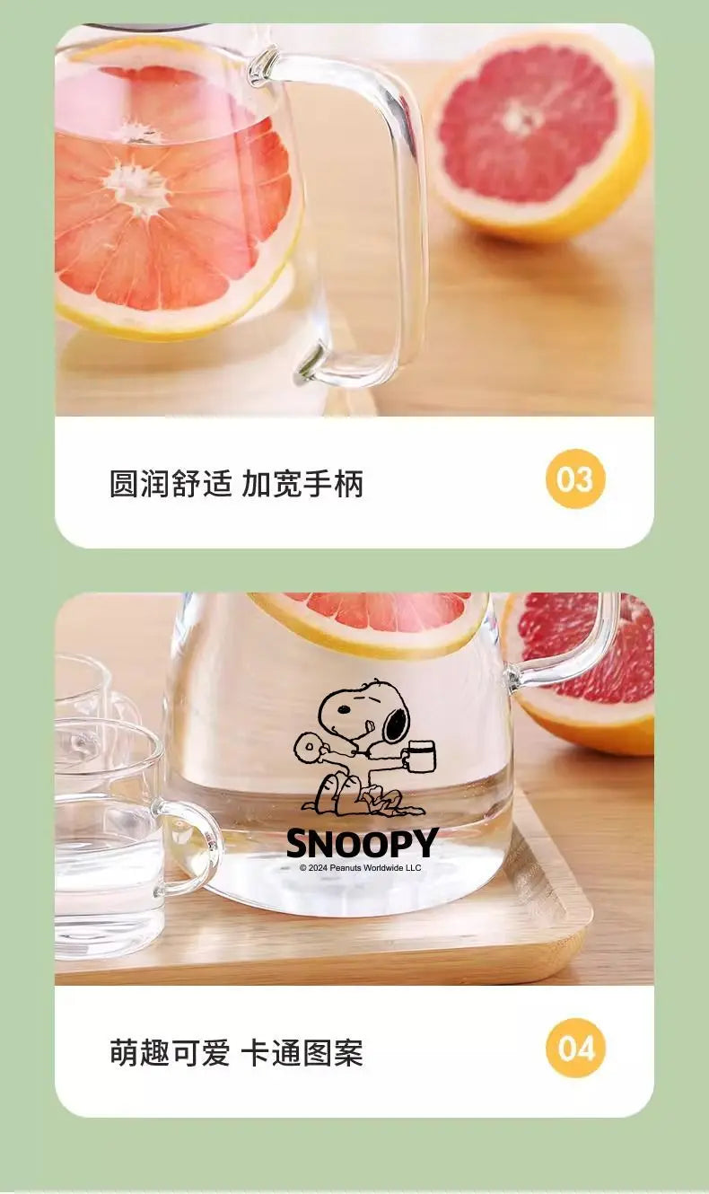 1500 ml Glass Water Jug Snoopy Cup