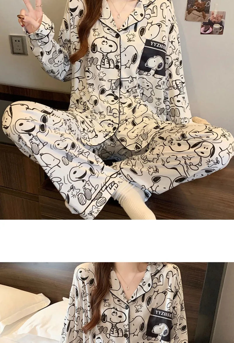 Full Print Women Pajama Set ZBN Snoopy Pyjama