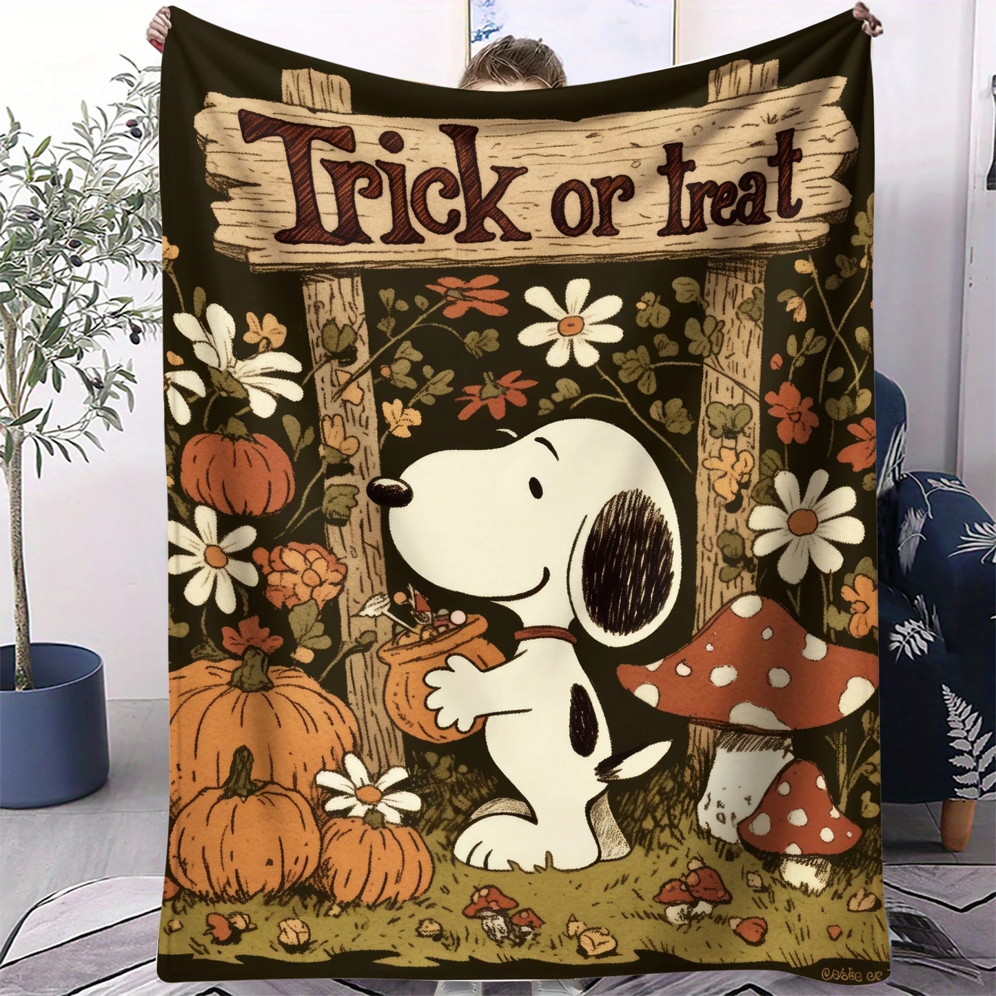 Halloween Snoopy Flannel Blanket HMT11 Snoopy Blanket