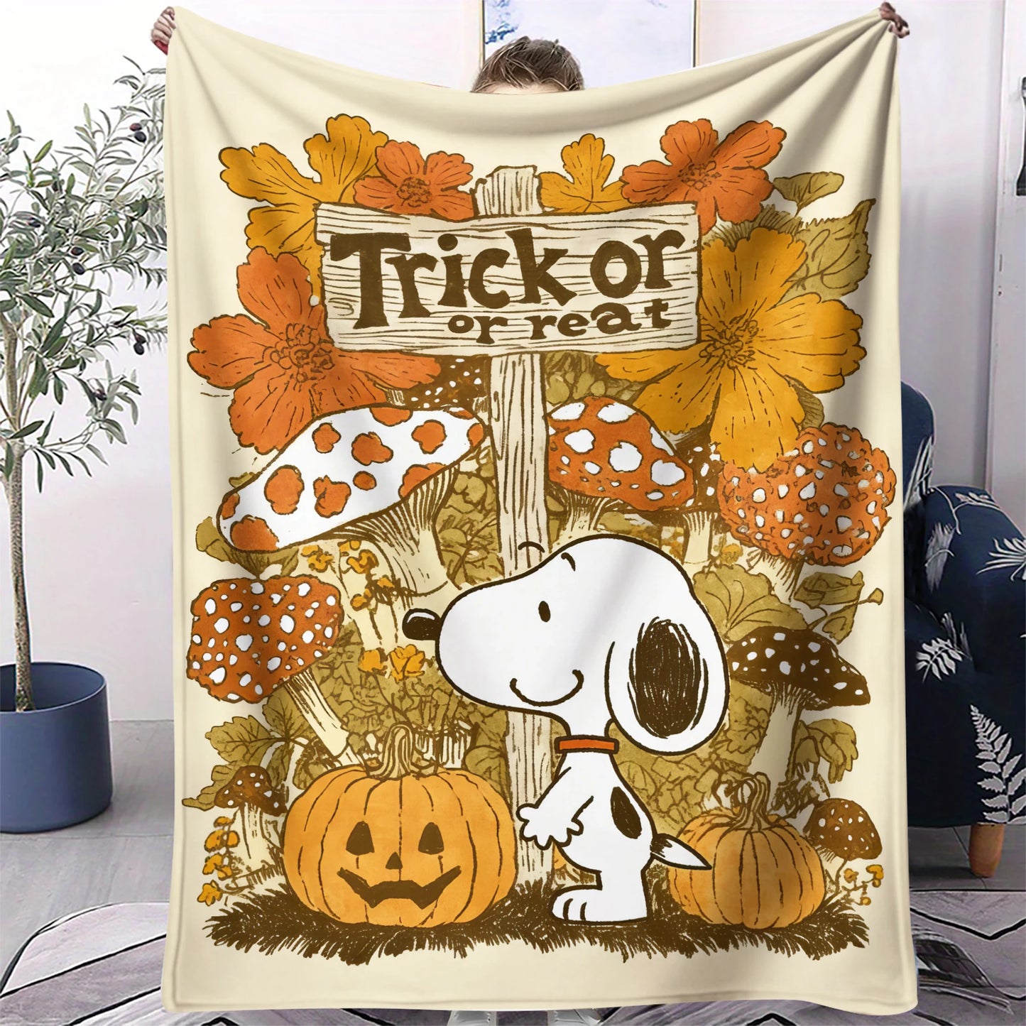 Halloween Snoopy Flannel Blanket HMT11 Snoopy Blanket