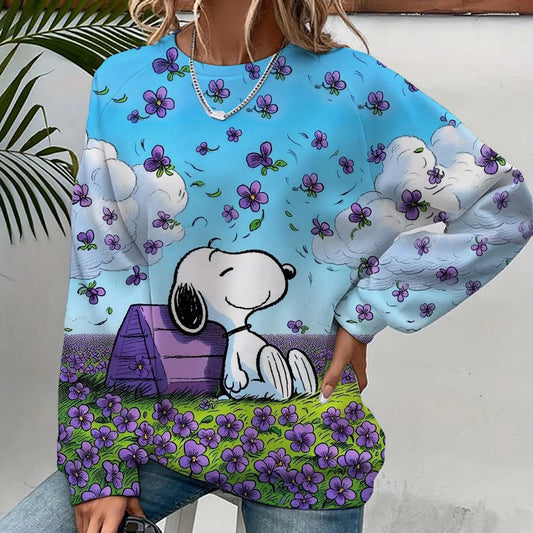 Women's Round Neck Cartoon 2024 Spring Snoopy Hoodie