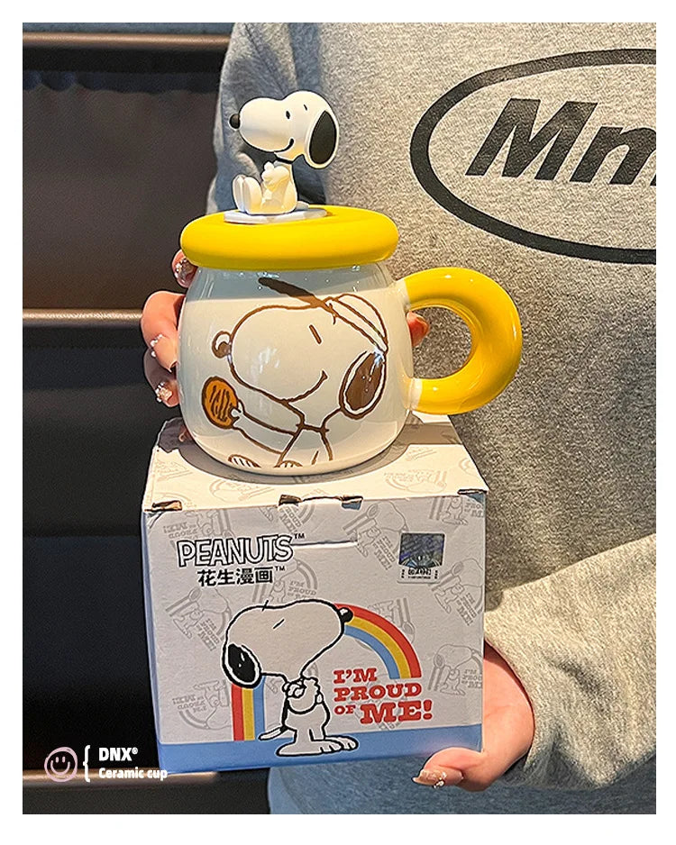 2025 New Ceramic Mug With Straw Snoopy Cup