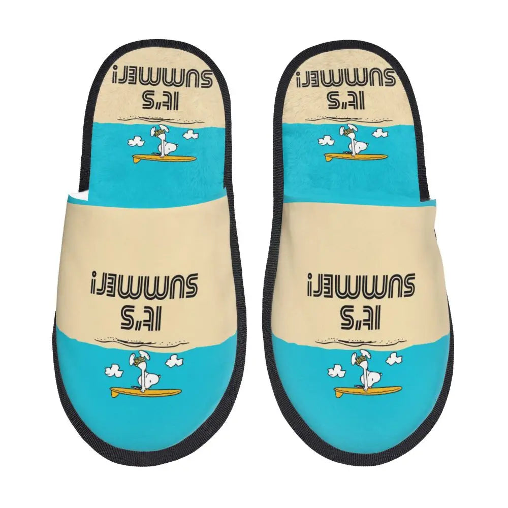 Custom Print Slippers Cartoon Memory Foam Cozy Snoopy Shoes
