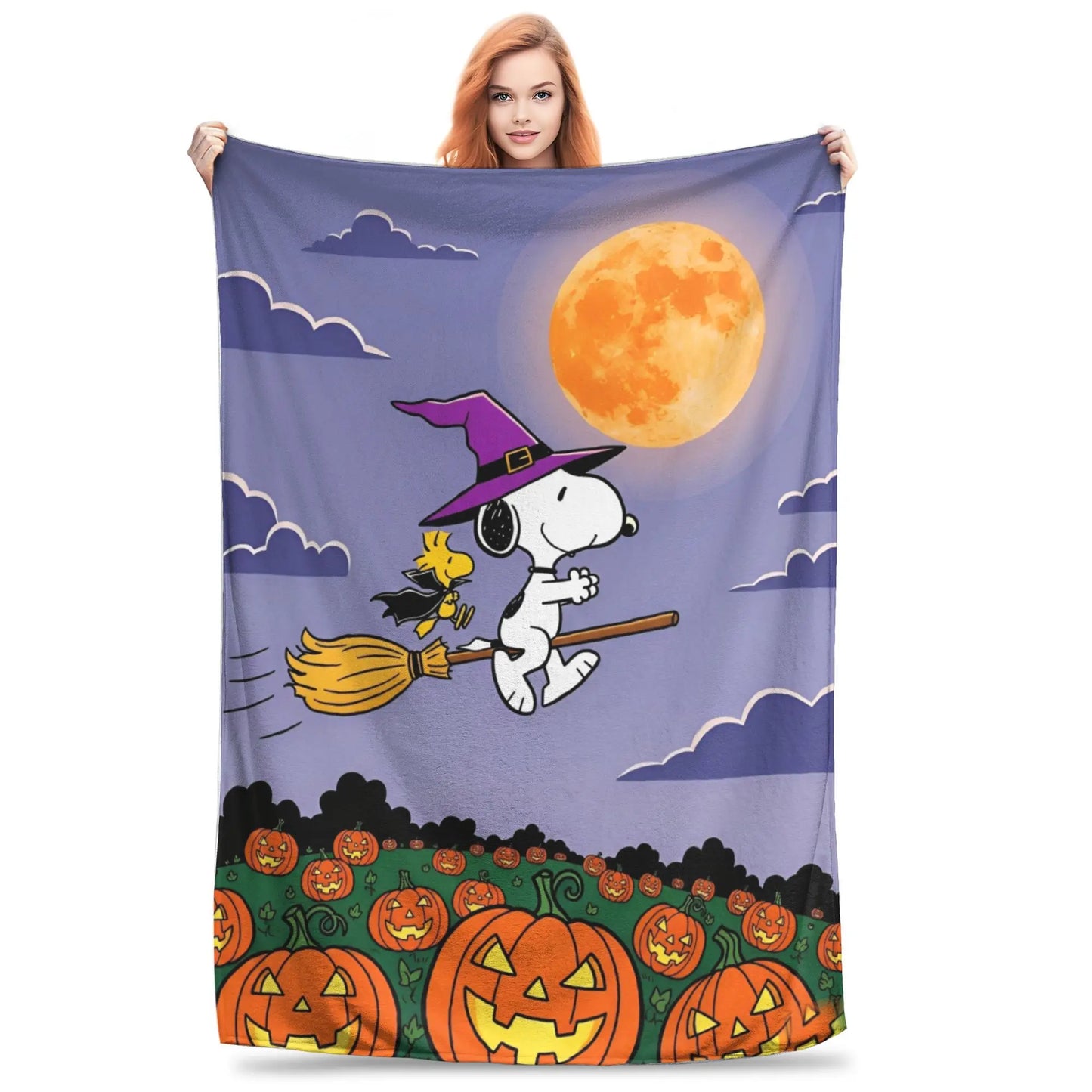 Halloween Pumpkin Cartoon Throw Blanket 50x60 Snoopy Blanket