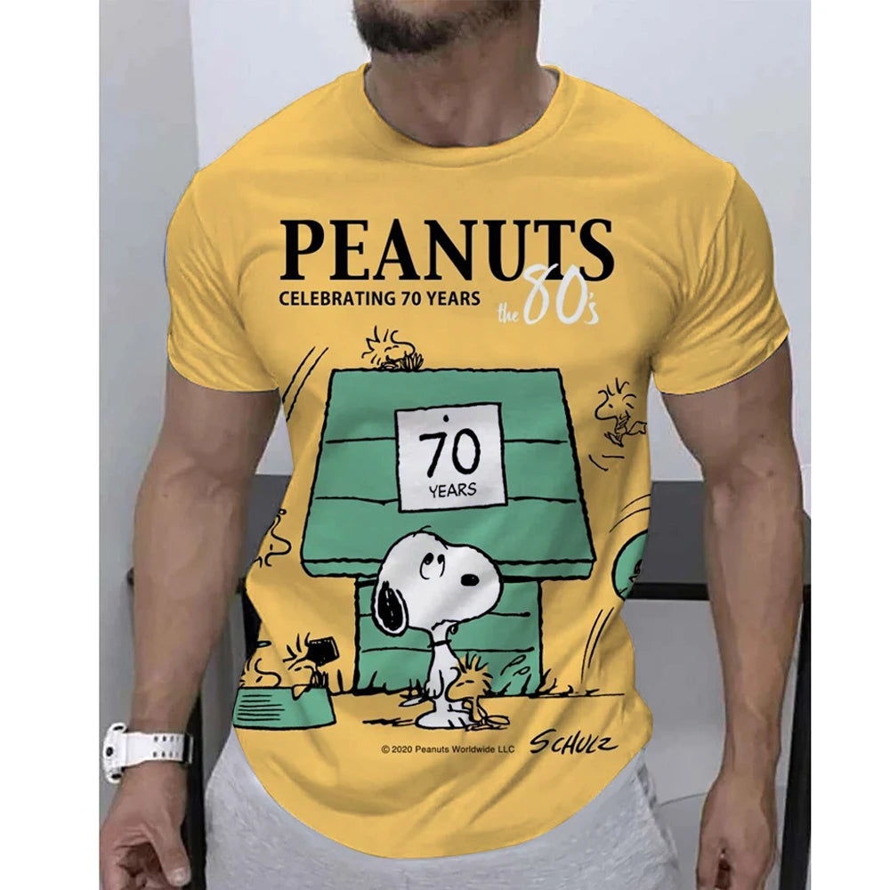 Colorful Printed Snoopy Oversized Short Sleeve Snoopy Shirt