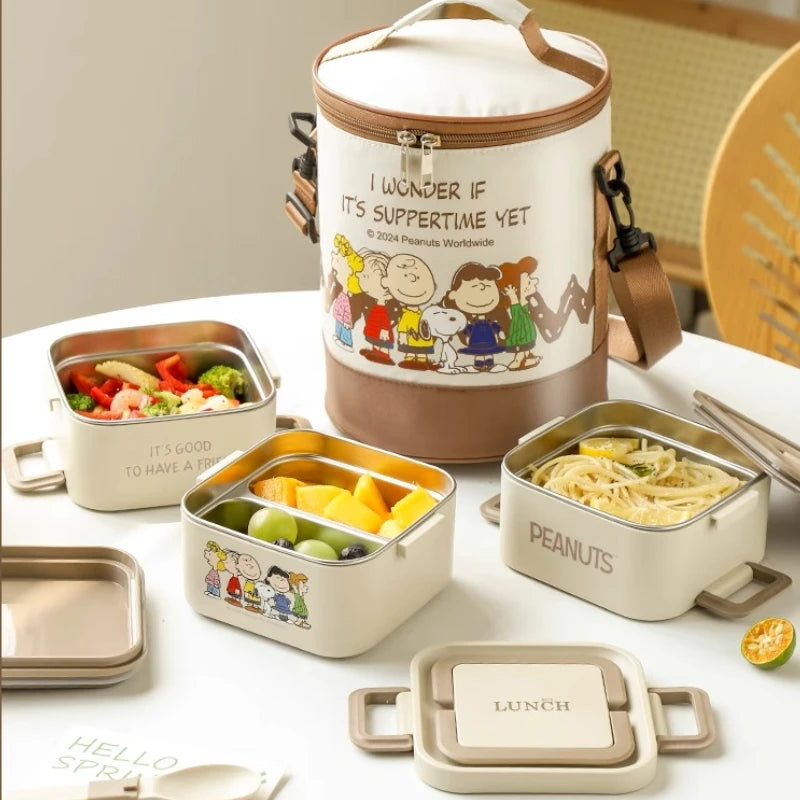 Stainless Steel Bento Box 2 Tier 500ml Snoopy Luch Box
