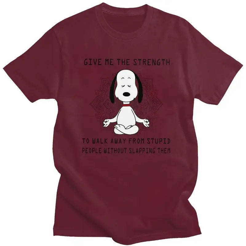 Men Snoopy Cartoon T Shirt 100 Percent Cotton Snoopy Shirt