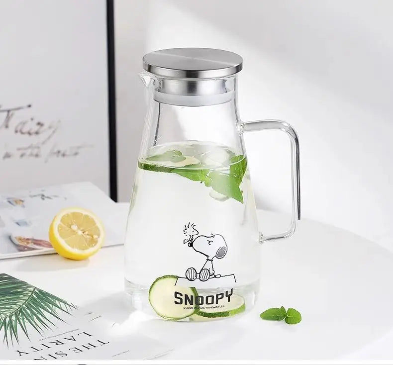 1500 ml Glass Water Jug Snoopy Cup