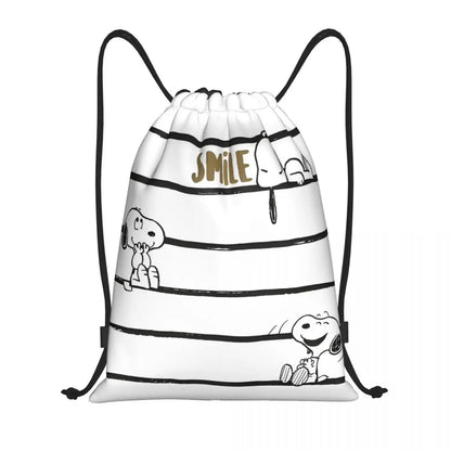 Snoopy Backpack Drawstring Sack Christmas Polyester