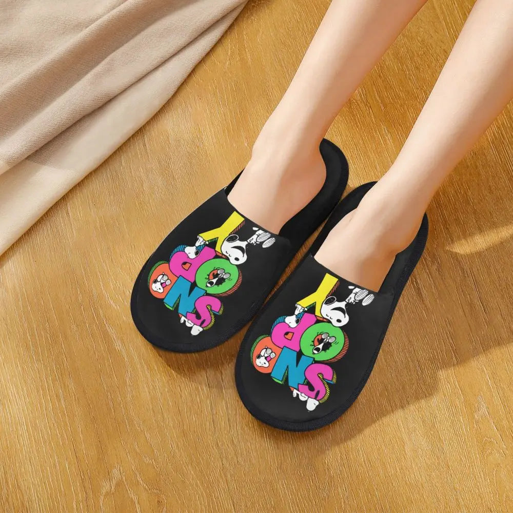 Memory Foam Women Slippers Four Leaf Clover Snoopy Slippers