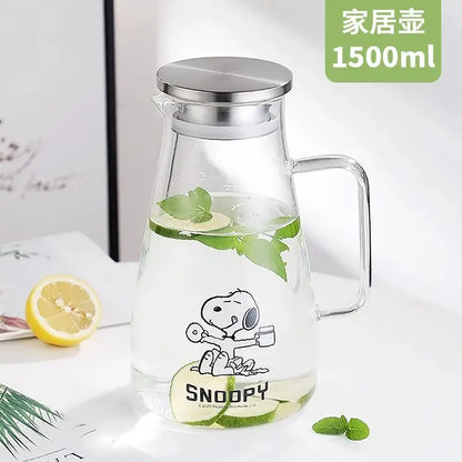 1500 ml Glass Water Jug Snoopy Cup