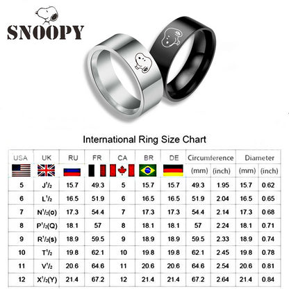 Titanium Alloy Ring Cartoon Gift Cute Snoopy Ring
