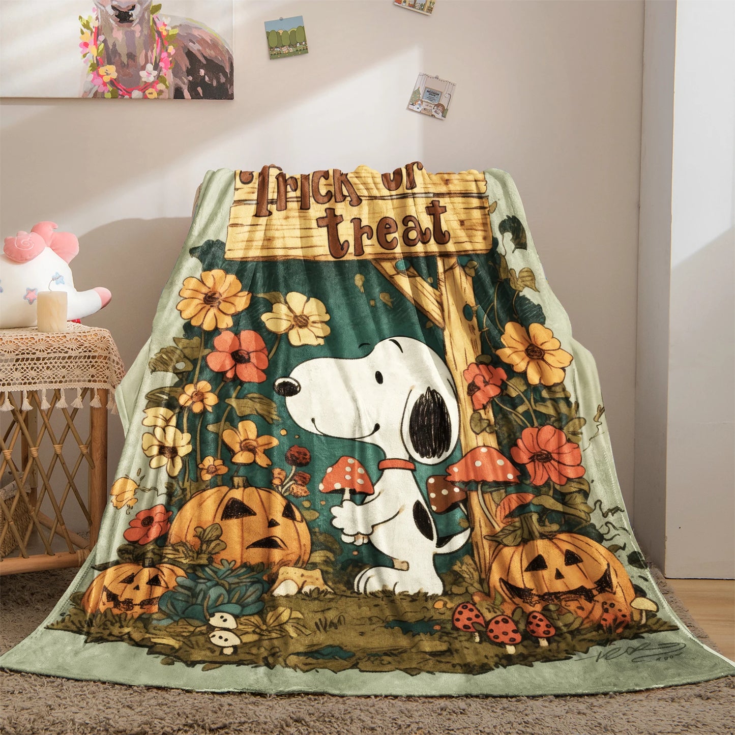Halloween Snoopy Flannel Blanket HMT11 Snoopy Blanket