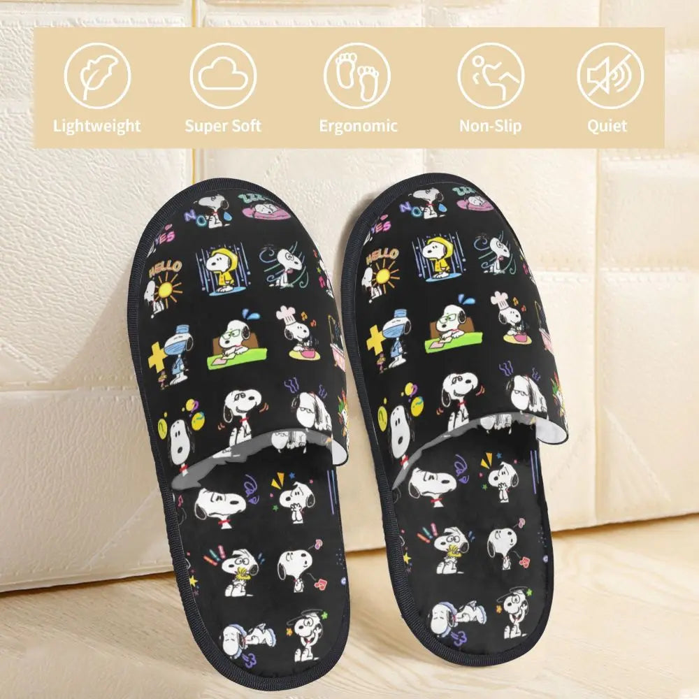 Memory Foam Women Slippers Four Leaf Clover Snoopy Slippers