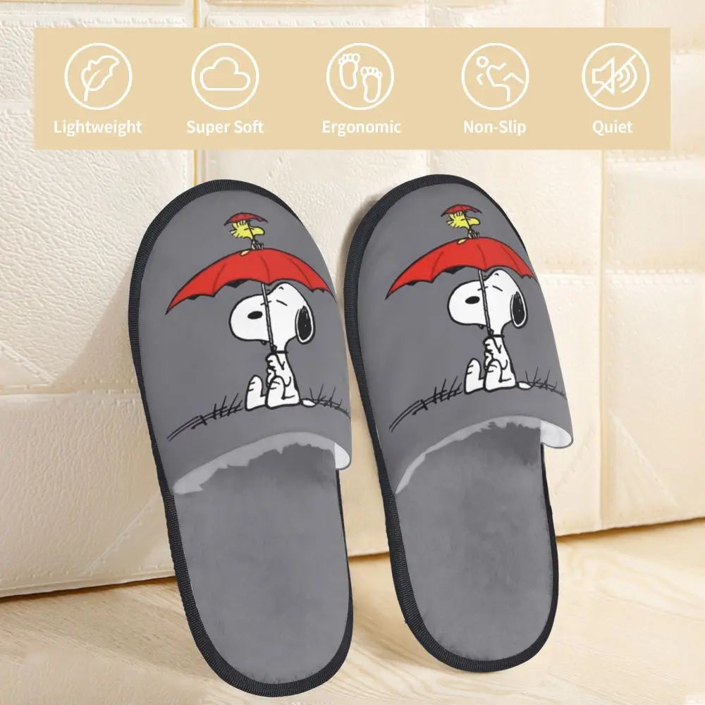 Anime Pattern Memory Foam Slippers Snoopy Slippers