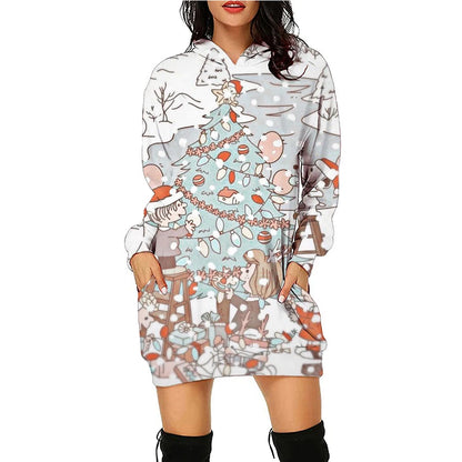 Xmas Casual Long Sleeve Hooded Snoopy Print Snoopy Shirt
