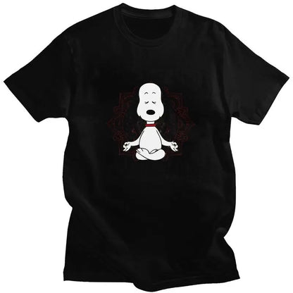 Men Snoopy Cartoon T Shirt 100 Percent Cotton Snoopy Shirt