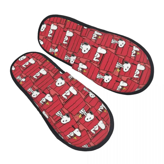 Memory Foam Pattern Slippers Faux Fur Snoopy Slippers