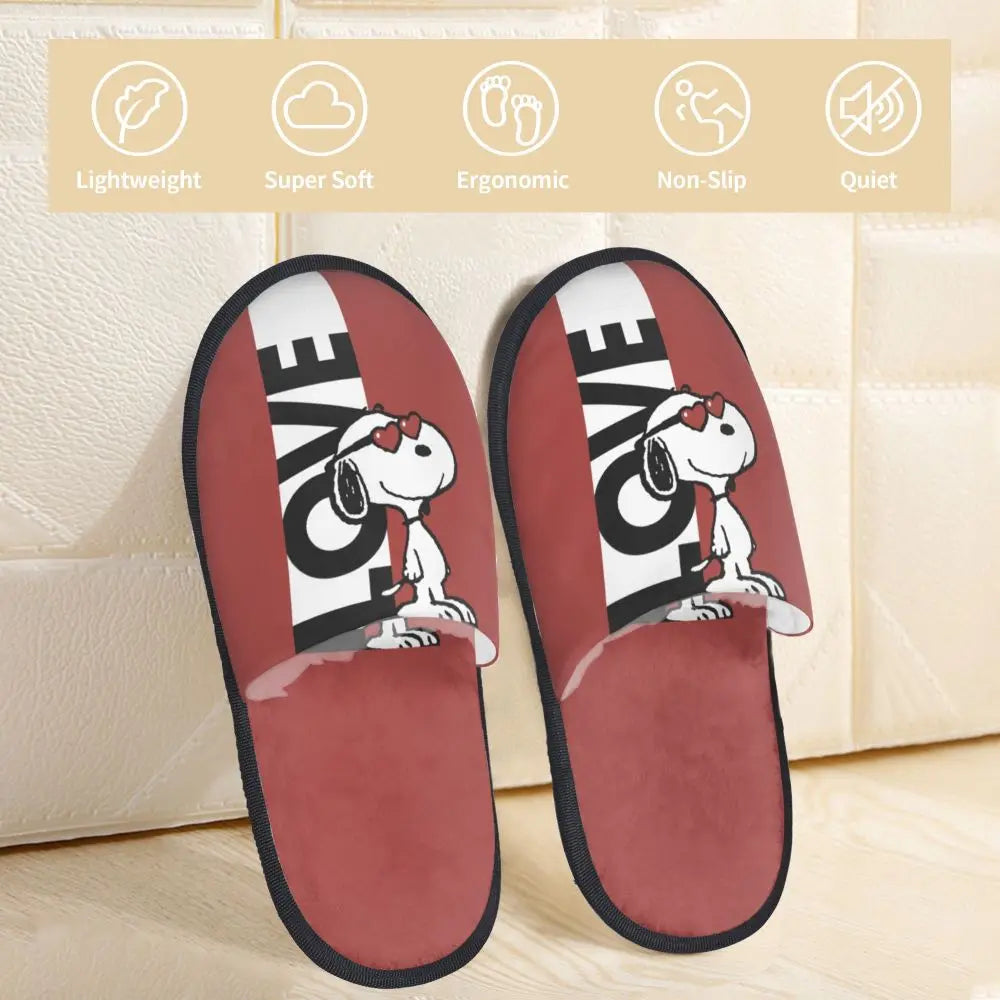 Memory Foam Women Slippers Four Leaf Clover Snoopy Slippers