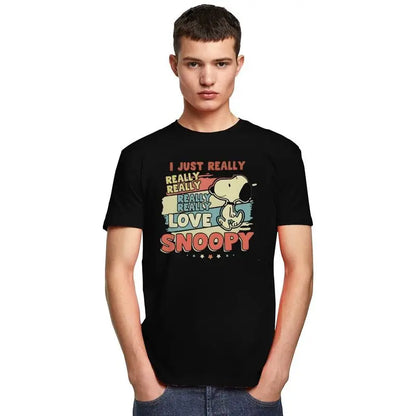 Custom Cute Cartoon Tee For Men Cotton Snoopy Shirt