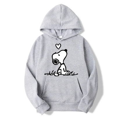 Unisex Fleece Hooded Sweatshirt Pullover Snoopy Hoodie