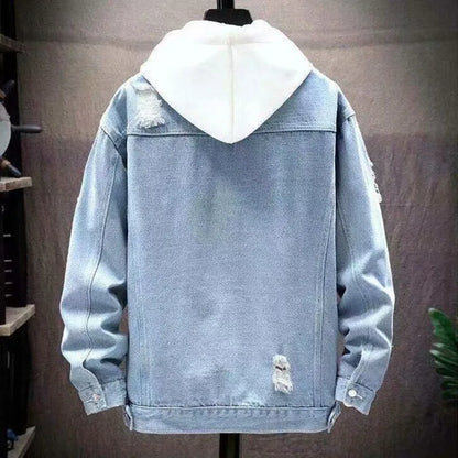 Denim Hooded Jacket Drawstring Retro Jean Snoopy Hoodie