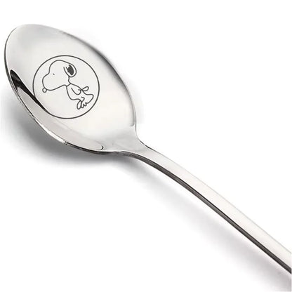 Snoopy Spoon Stainless Steel Baby Cutlery Dessert Cake Ice Cream Cute Cartoon Anime Creative Spoons Kids Birthday party Gift