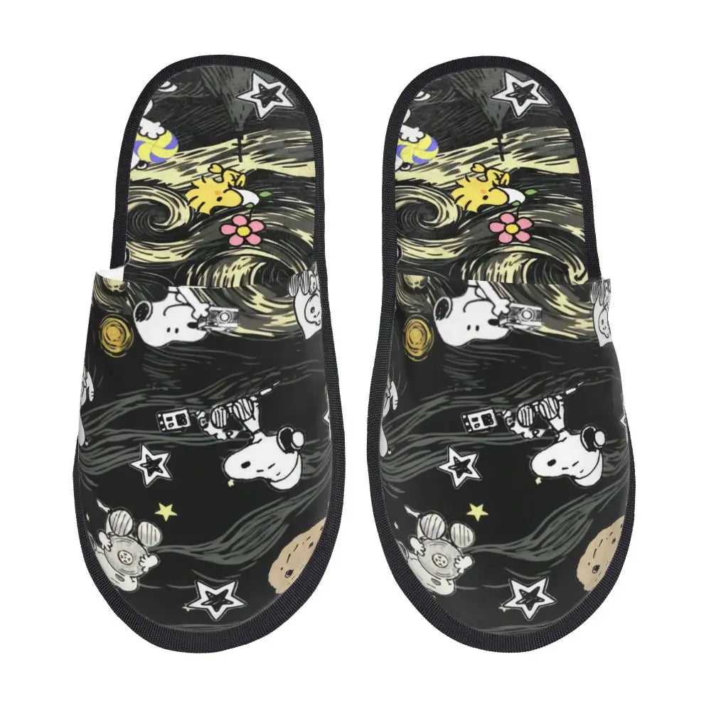 Memory Foam Women Slippers Four Leaf Clover Snoopy Slippers