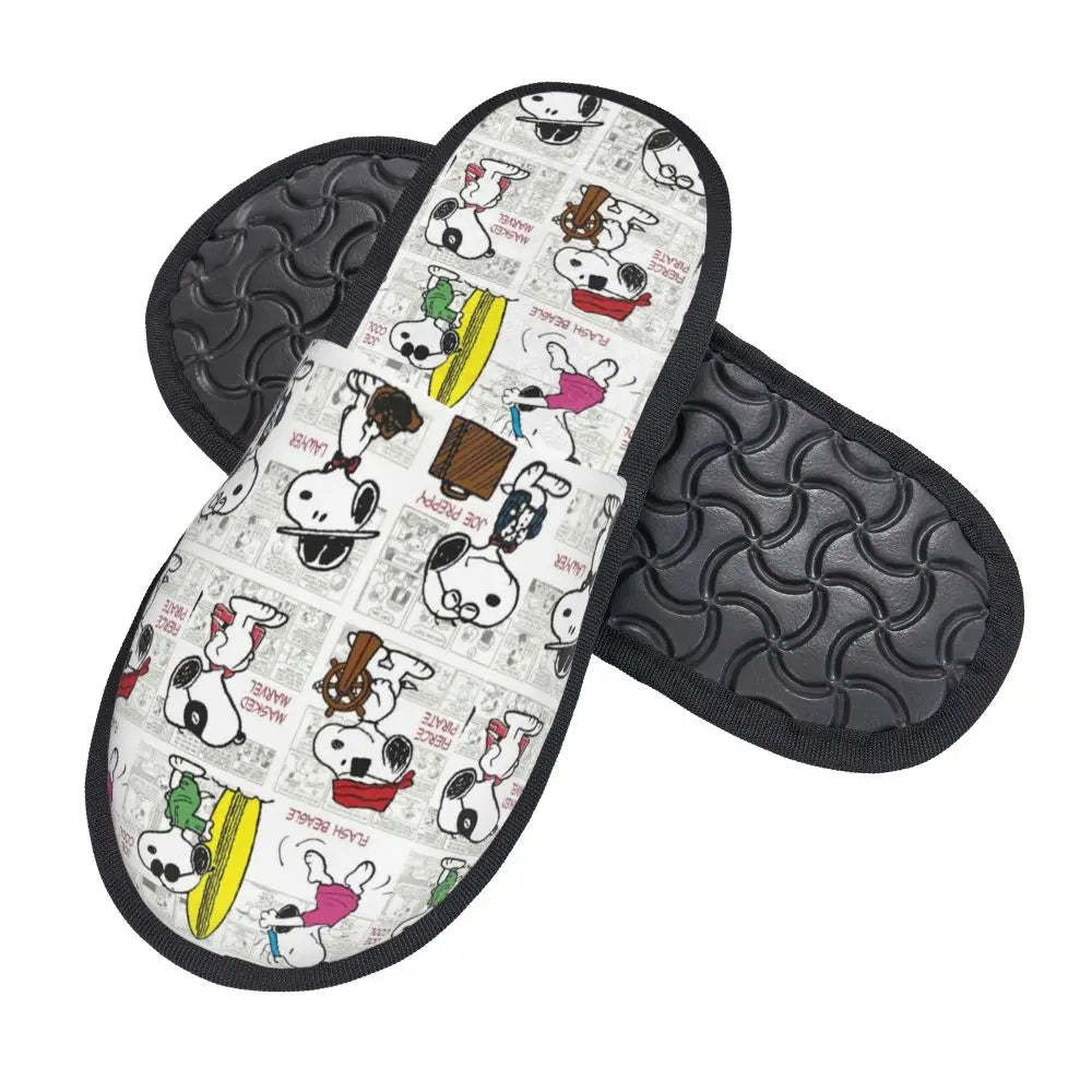 Memory Foam Women Slippers Four Leaf Clover Snoopy Slippers
