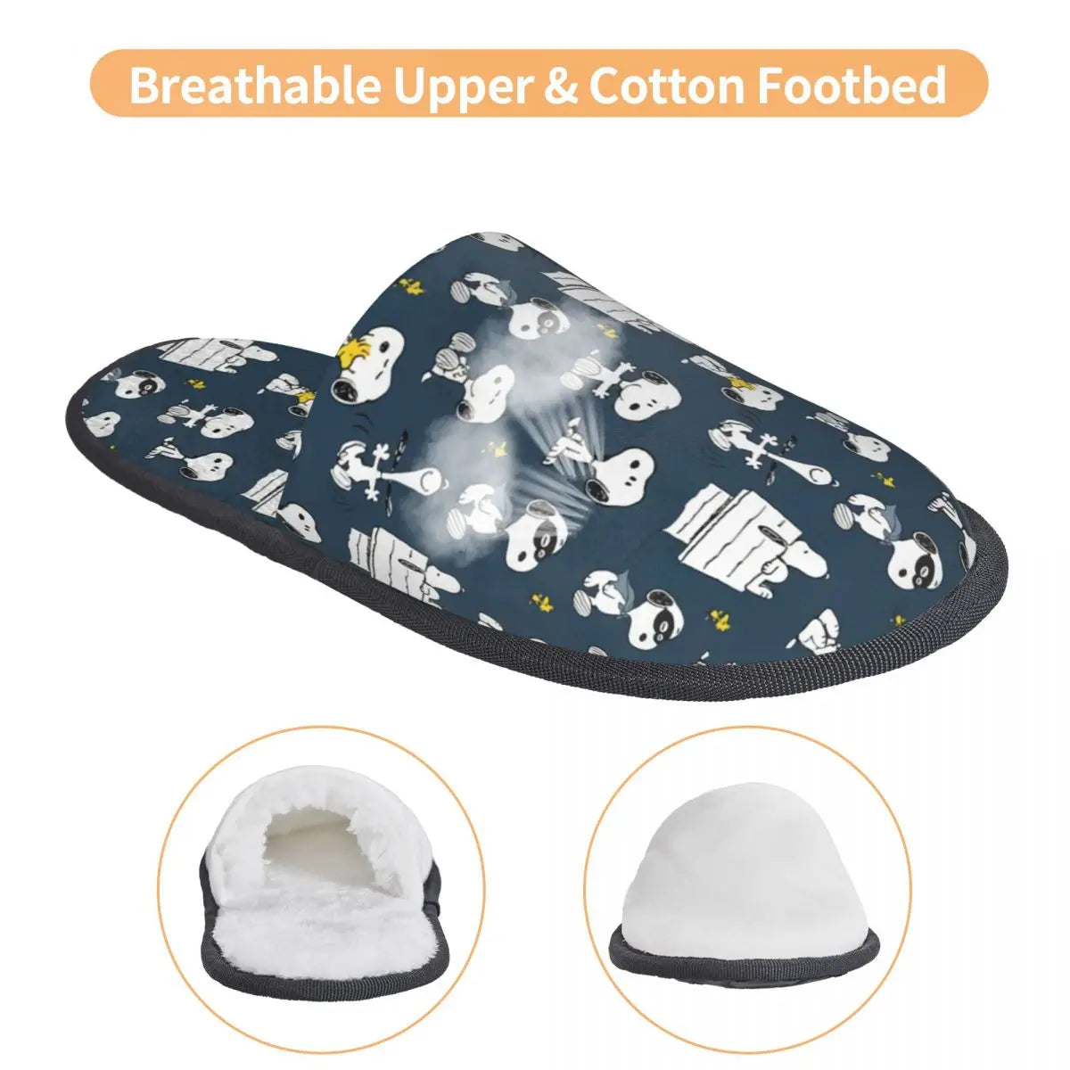 Custom Print Snoopy Slippers Memory Foam Cozy Snoopy Shoes