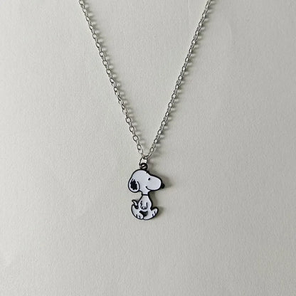 2pcs/set Cartoon Snoopy Necklace Phone Chain Set Anime Action Figures Q Figurals Necklace Decoration Birthday Christmas Gifts